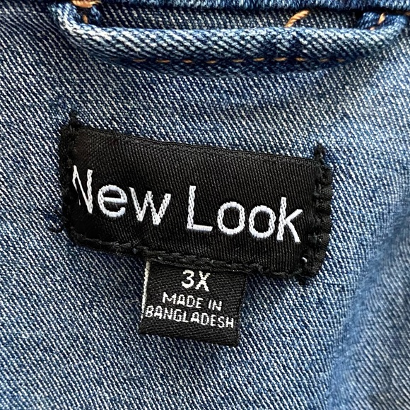 ⭐️ SOLD ⭐️ NEW LOOK Plus Size Denim Cropped Jacket - Picture 6 of 7